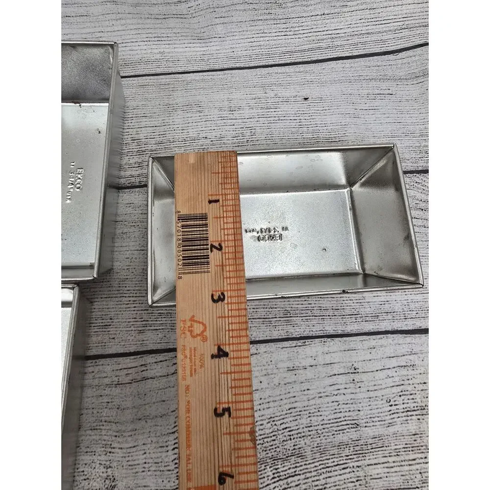 Eckoloy Silver Beauty tin bread loaf pan Mini X 6 Made In USA *read*